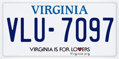 VA license plate VLU7097