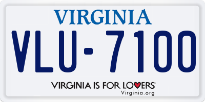 VA license plate VLU7100