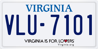 VA license plate VLU7101