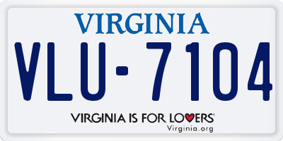 VA license plate VLU7104
