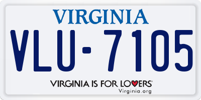 VA license plate VLU7105