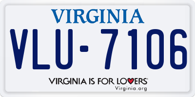 VA license plate VLU7106