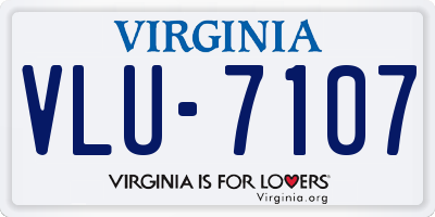 VA license plate VLU7107