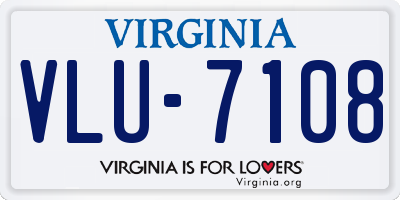 VA license plate VLU7108