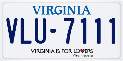 VA license plate VLU7111