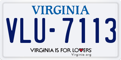 VA license plate VLU7113