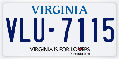 VA license plate VLU7115
