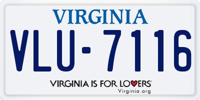 VA license plate VLU7116