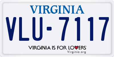 VA license plate VLU7117
