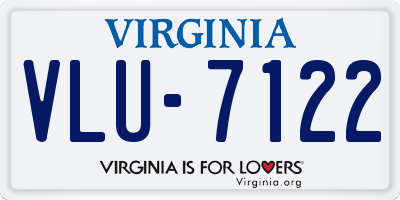 VA license plate VLU7122
