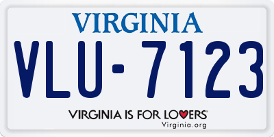 VA license plate VLU7123