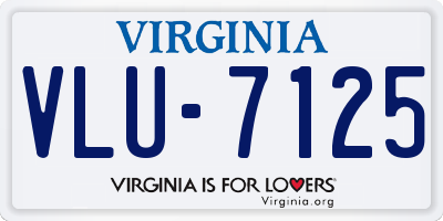 VA license plate VLU7125