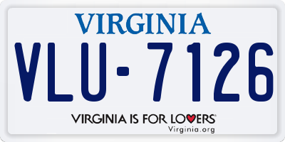 VA license plate VLU7126