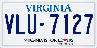 VA license plate VLU7127