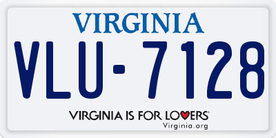 VA license plate VLU7128