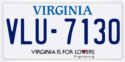 VA license plate VLU7130