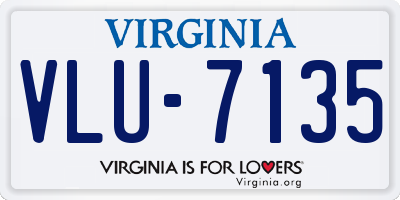 VA license plate VLU7135