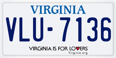 VA license plate VLU7136
