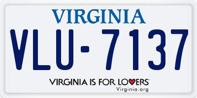 VA license plate VLU7137