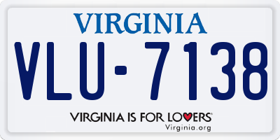 VA license plate VLU7138