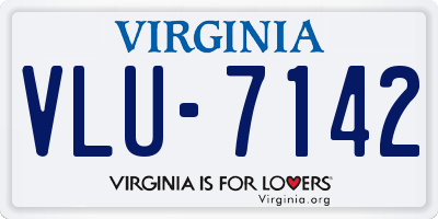 VA license plate VLU7142