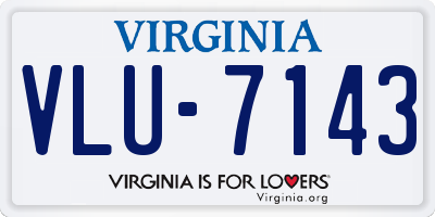 VA license plate VLU7143