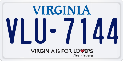 VA license plate VLU7144