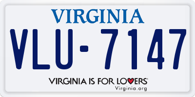VA license plate VLU7147