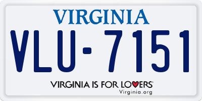 VA license plate VLU7151
