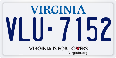 VA license plate VLU7152