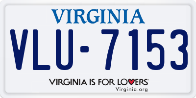 VA license plate VLU7153
