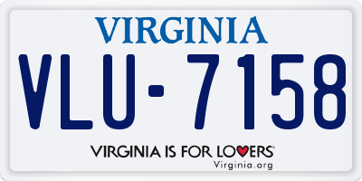 VA license plate VLU7158