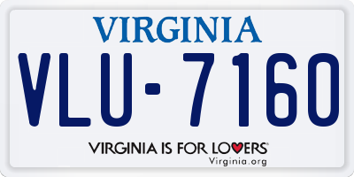 VA license plate VLU7160