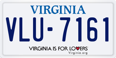 VA license plate VLU7161