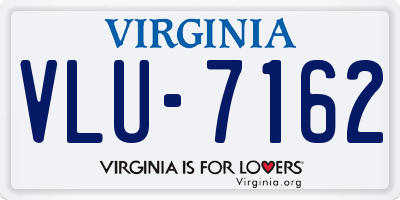 VA license plate VLU7162