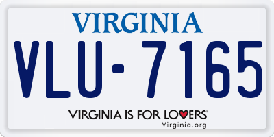 VA license plate VLU7165