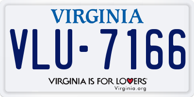 VA license plate VLU7166