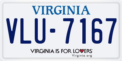 VA license plate VLU7167