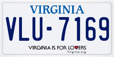 VA license plate VLU7169