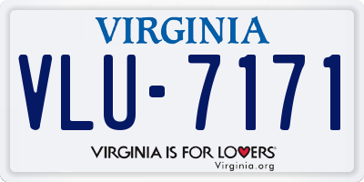 VA license plate VLU7171