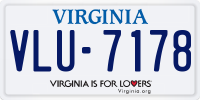 VA license plate VLU7178