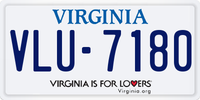 VA license plate VLU7180