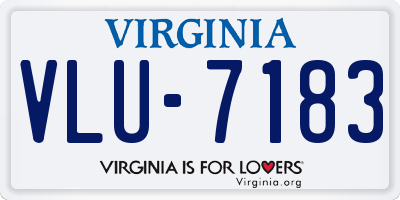 VA license plate VLU7183