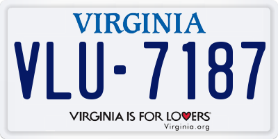 VA license plate VLU7187