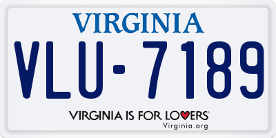 VA license plate VLU7189