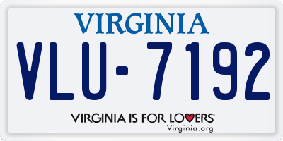VA license plate VLU7192