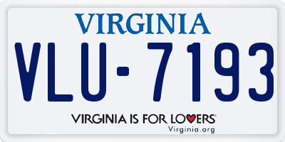 VA license plate VLU7193