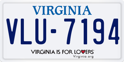 VA license plate VLU7194