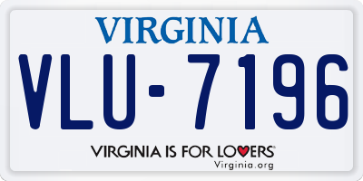 VA license plate VLU7196