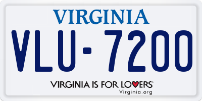 VA license plate VLU7200